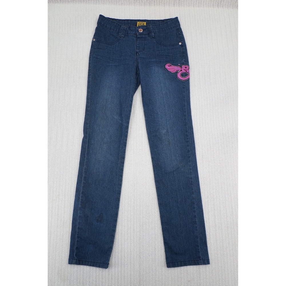 ENYCE Girls Jeans Youth 12 REG 26x28 Blue Denim Straight Leg Stretch Streetwear